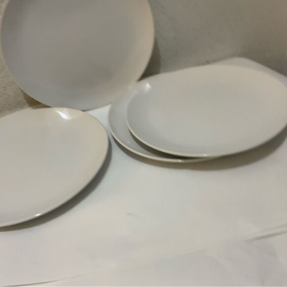 4 WHITE IKEA OF SWEDEN SALAD  PLATES 12011 SOLID DESIGN 8.25  INCHES B7 - Picture 3 of 5